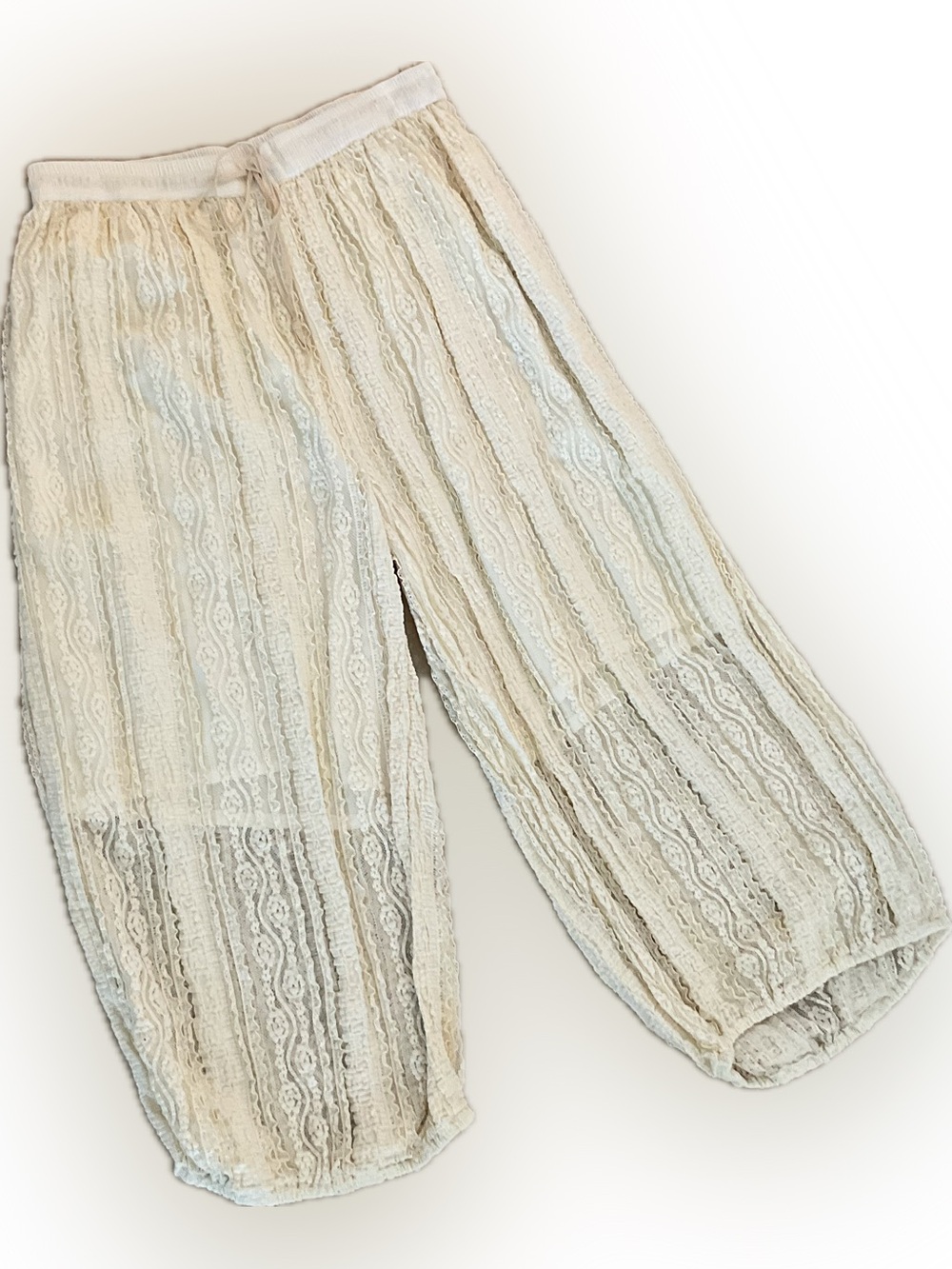 Boho Lace Wide-Leg Pants - Cream - Picture 2 of 4